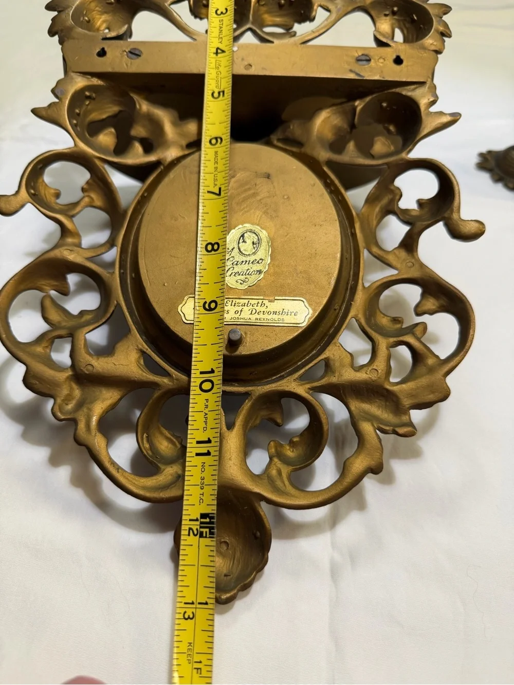 Pair of Cameo Creations Wall Shelf Sconces Victorian Hollywood Regency Gilded